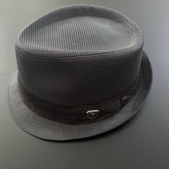 Peter Grimm Trilby Fedora Hat Gray Black L/XL Rockabilly
